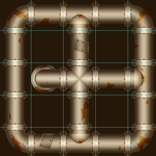 Grid system pieces for modularity, level design.